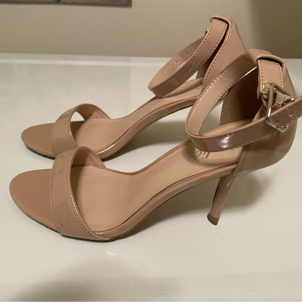 Beige strappy heels